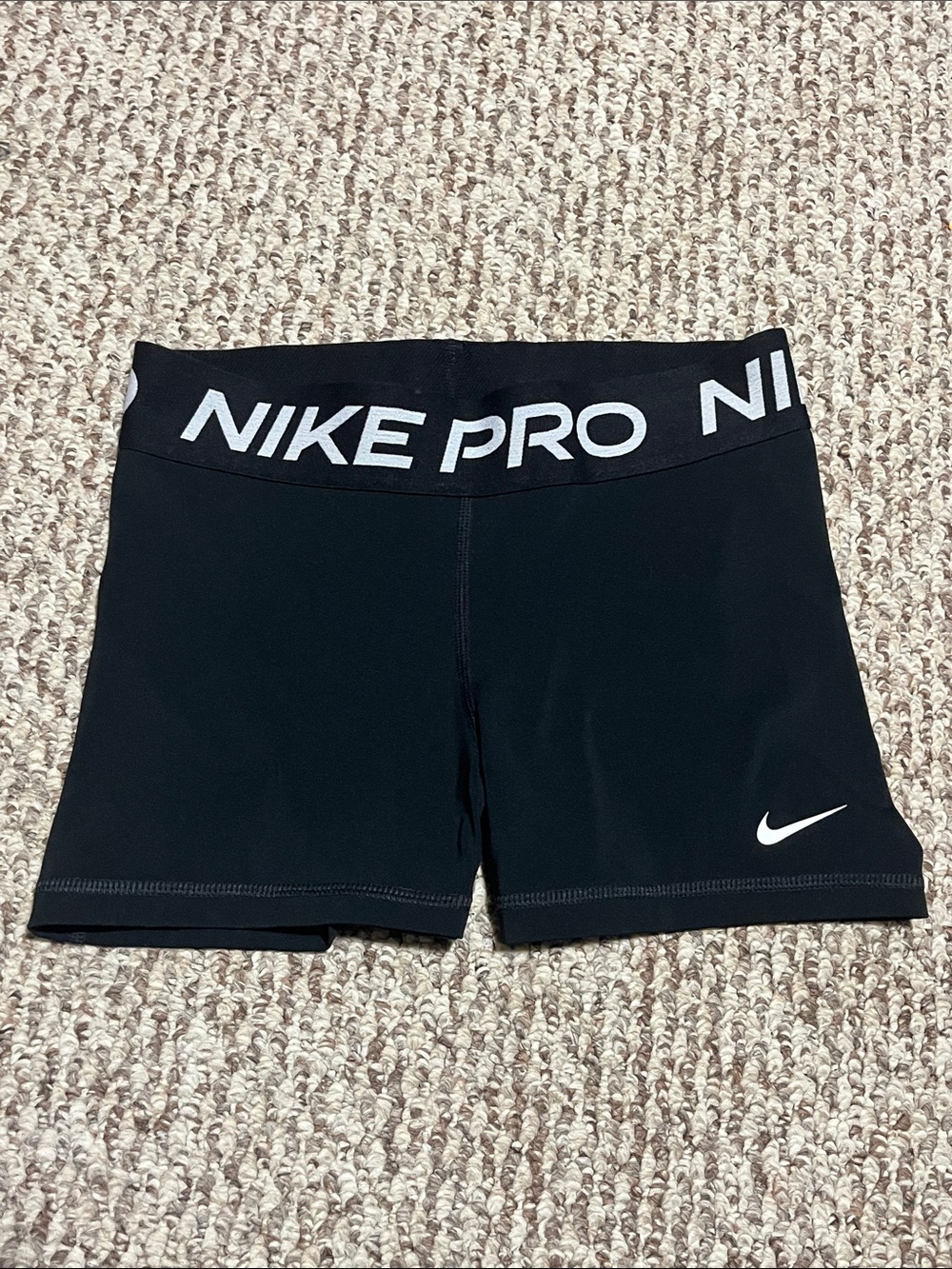 Nike Black Women's Pro Bike Shorts with White Logo